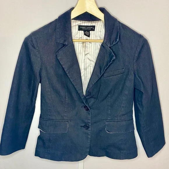 Larry Levine Stretch Denim Jacket - Picture 1 of 4
